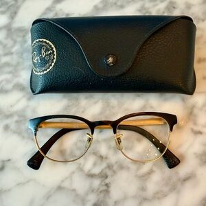 Ray Ban RB6317 2833 Black Gold Metal Round Eyeglasses FRAMES & Case 49-20 140